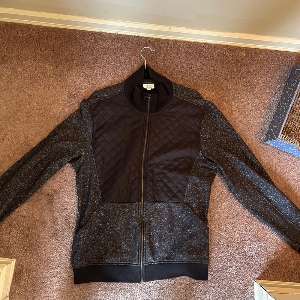 Men's Quilted Black and Gray Jacket